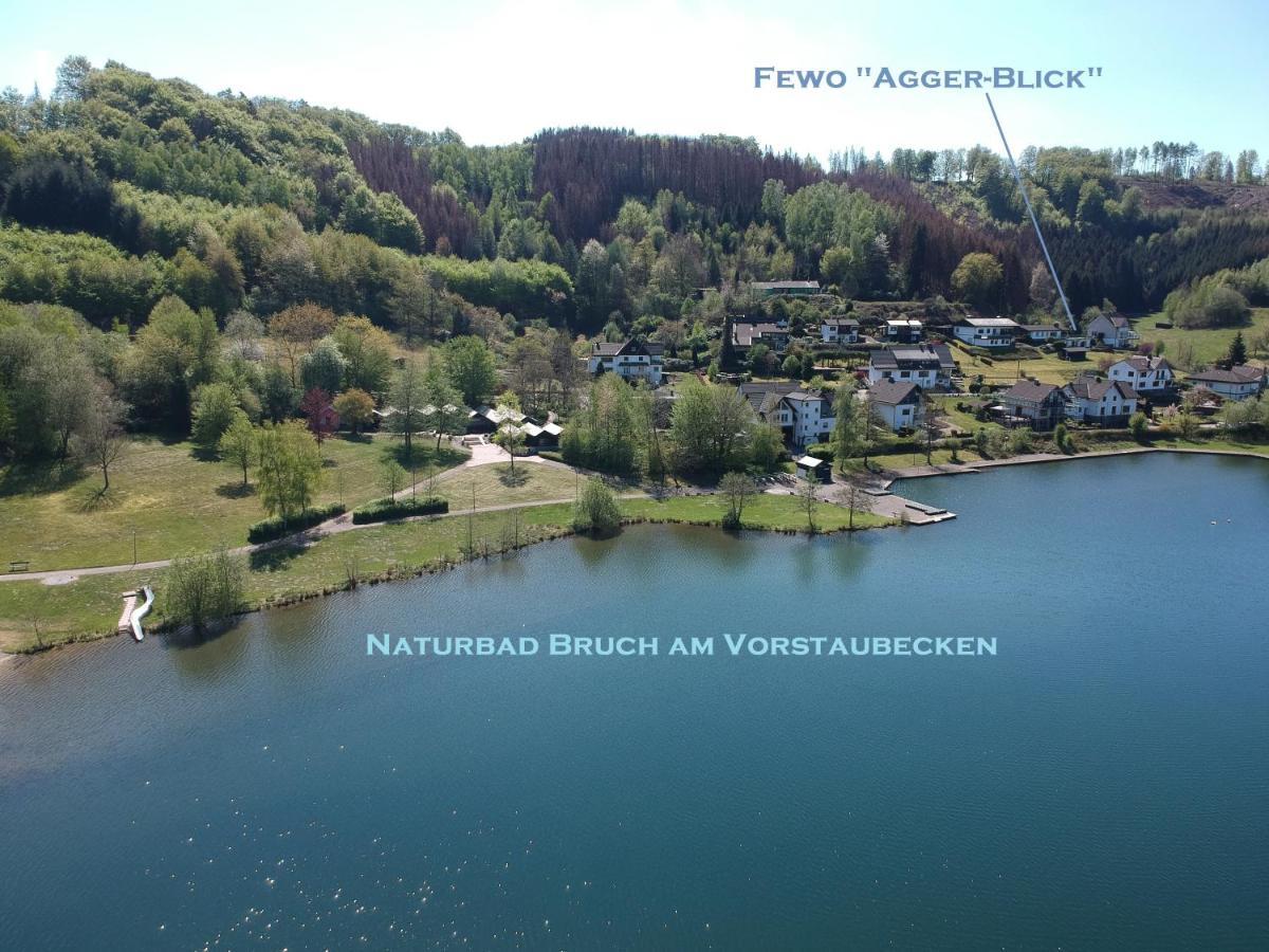 Exklusive Ferienwohnung 'Agger-Blick' Mit Grosser Seeblick-Terrasse & Sauna Gummersbach Esterno foto